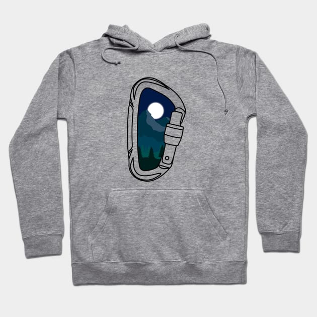 Climbing Carabiner Mountains Hoodie by ChrisWilson